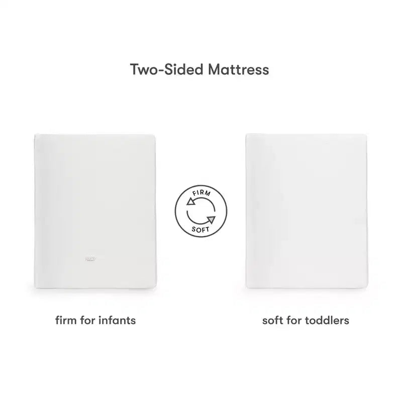 Materasso da culla Midi da 10 cm con rivestimento trapuntato impermeabile ibrido – Medio-rigido, cotone organico, schiuma traspirante