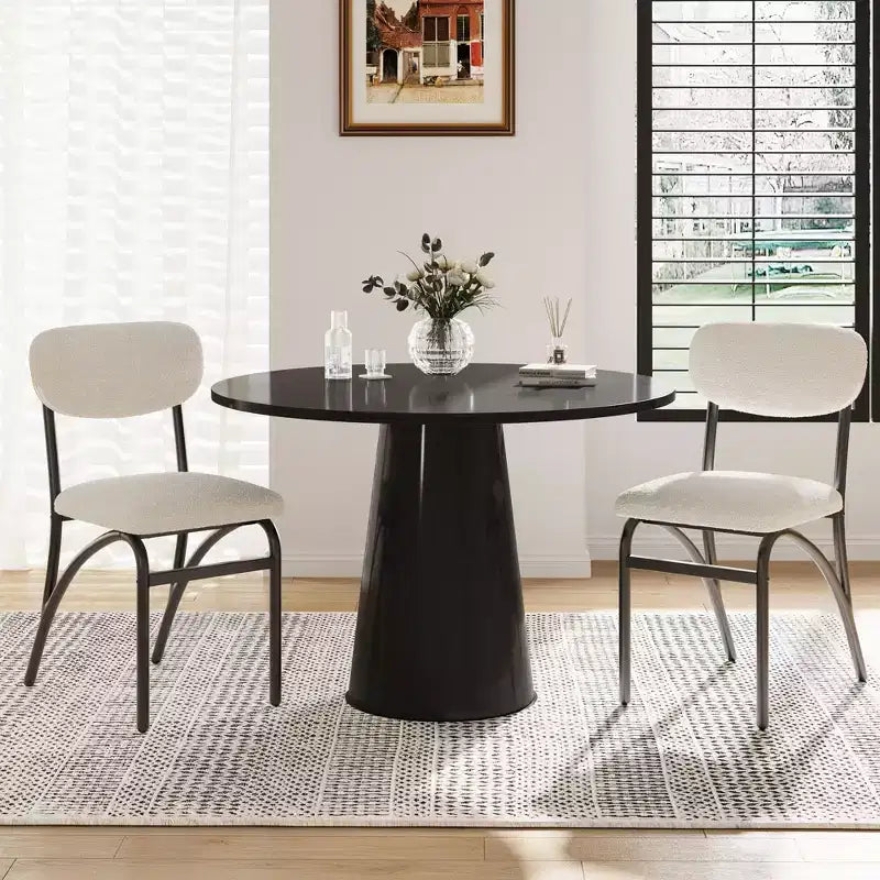 Sedie da pranzo, Set di 2/4/6 sedie da pranzo in Bouclé, Sedie da cucina/sala da pranzo imbottite moderne di metà secolo