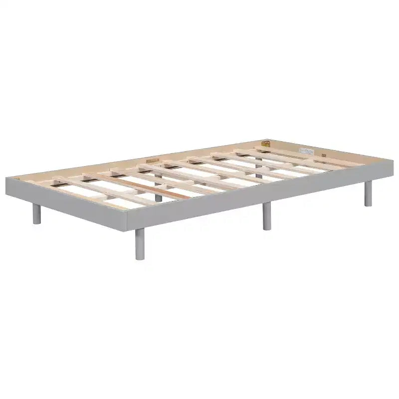 Telaio letto a piattaforma flottante con design moderno in colore grigio