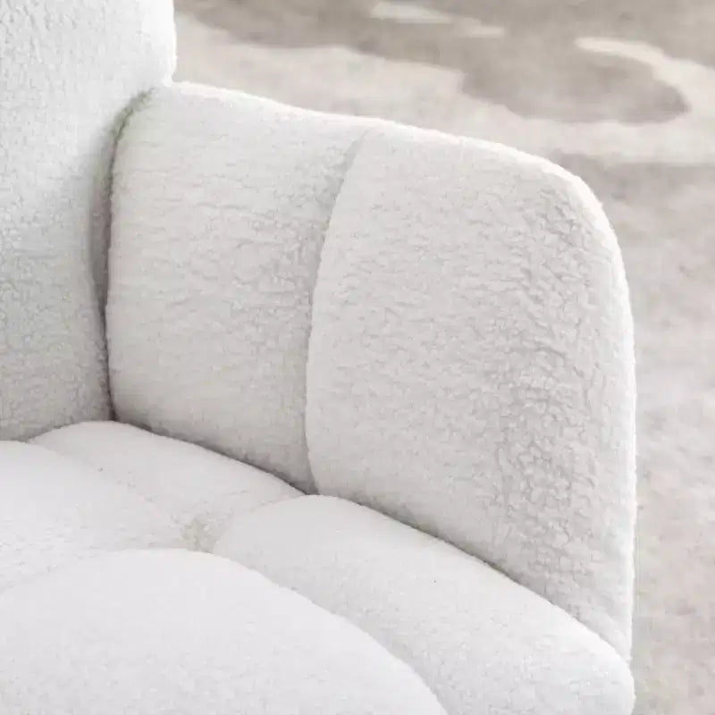 Sedia a dondolo per cameretta in tessuto Teddy per interni, avorio