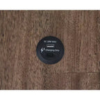 Tavolino Comodino Modern Farmhouse con Ricarica USB-A e USB-C, Cassetto e Ripiano Aperto – Nero e Marrone