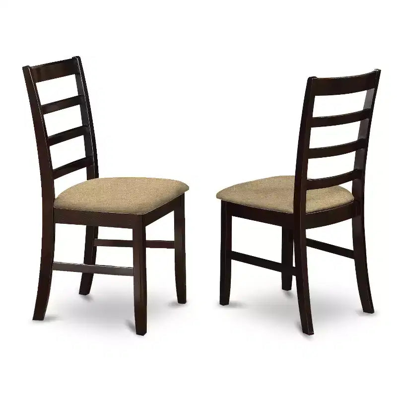 Tavolo da pranzo rettangolare in legno massello finitura cappuccino con 4 sedie - 5 pezzi