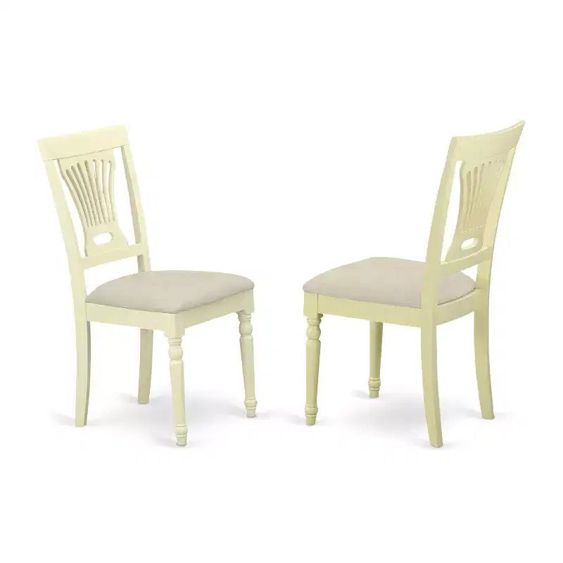 Set da pranzo da 5 pezzi in legno massello con finitura Buttermilk e Cherry con 4 sedie