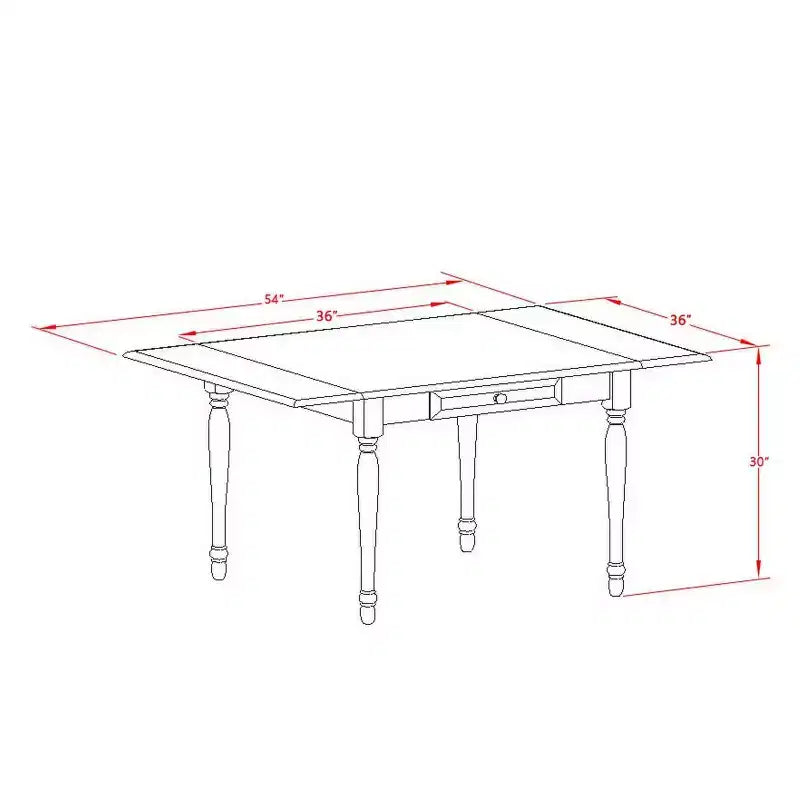 Set da pranzo 5 pezzi in legno massello finitura lino bianco – con prolunga – 4 posti a sedere