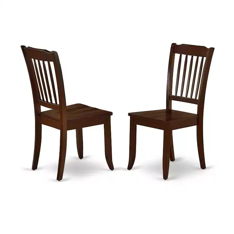 Set da pranzo a 3 pezzi in legno massello con finitura mogano (4 posti)