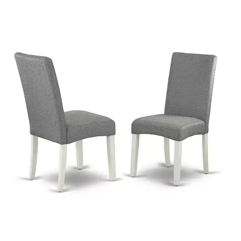 Set da pranzo 5 pezzi in legno massello finitura bianco lino – 4 posti a sedere