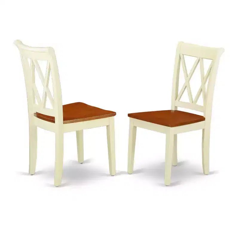 Set tavolo da pranzo rettangolare - 7 pezzi tavolo e sedie - Tavolo da 42/60 pollici con prolunga - Design schienale a doppia X