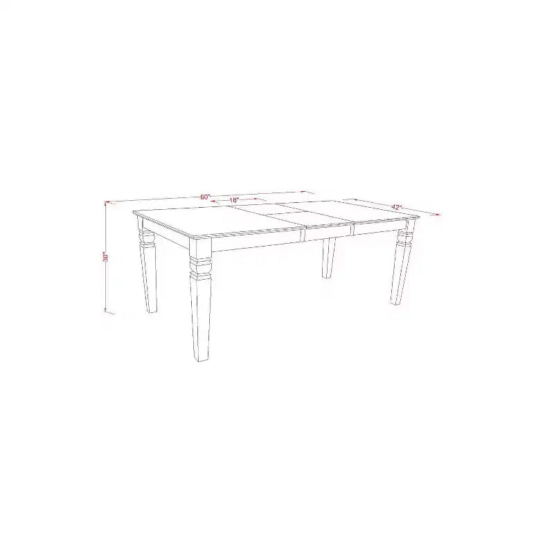 Set tavolo da pranzo rettangolare - 7 pezzi tavolo e sedie - Tavolo da 42/60 pollici con prolunga - Design schienale a doppia X