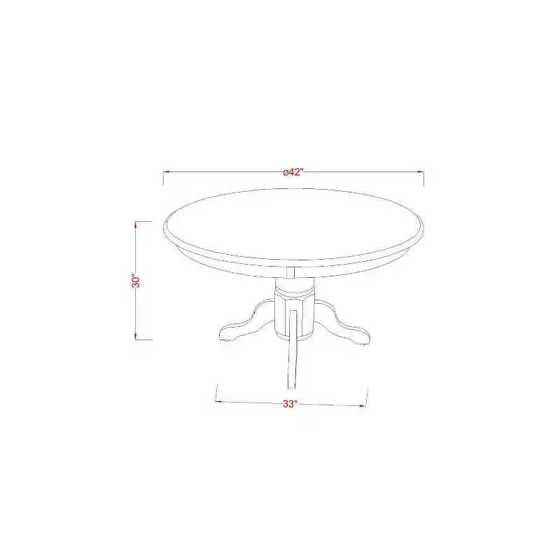 Set da pranzo moderno di 3 pezzi - Tavolo da pranzo rotondo con 2 sedie in legno - Set da cucina con finitura nera