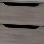 Comodino in Legno a 2 Cassetti con Maniglie a Incasso – Tavolino da Notte Grigio per Camera da Letto