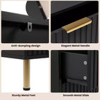 Comodino moderno a scanalature per camera da letto con 8 cassetti, cassetti profondi e piano moderno ampio, comò doppio lungo e grande, porta TV e contenitore