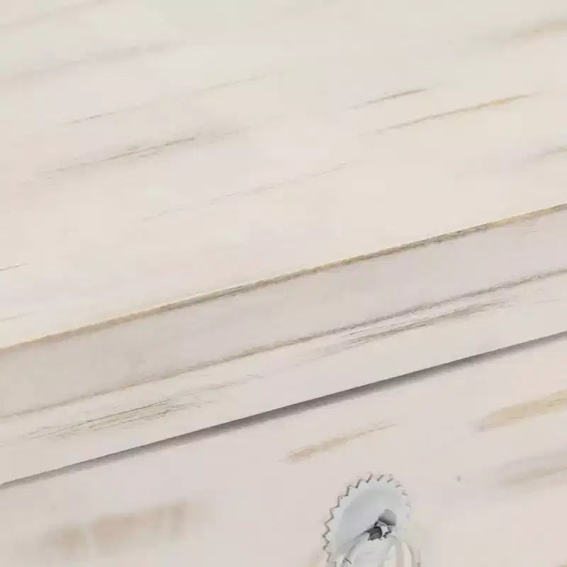 Comodino Bianco in legno massello di mango 40 x 30 x 50 cm