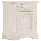 Comodino Bianco in legno massello di mango 40 x 30 x 50 cm