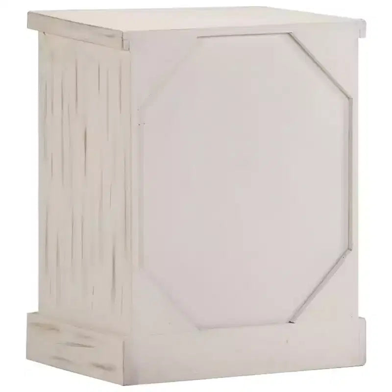 Comodino Bianco in legno massello di mango 40 x 30 x 50 cm