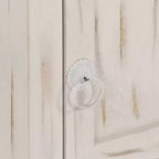 Comodino Bianco in legno massello di mango 40 x 30 x 50 cm