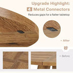 Tavolo da pranzo rotondo da 47", in stile rustico, con base a croce per sala da pranzo, per 4-6 persone, con piano in legno