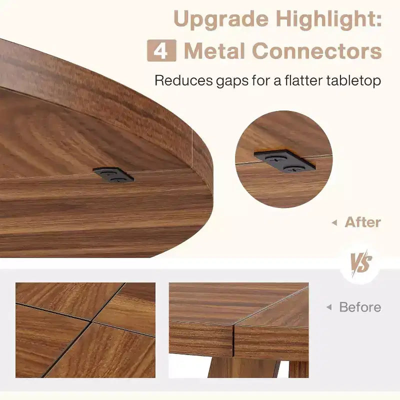 Tavolo da pranzo rotondo da 47", in stile rustico, con base a croce per sala da pranzo, per 4-6 persone, con piano in legno