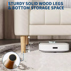 Divano 3 posti in similpelle 78" L con 2 cuscini decorativi, moderno di metà secolo, con gambe in legno, facile da montare, per soggiorno e camera da letto