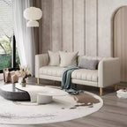 Divano 3 posti in similpelle 78" L con 2 cuscini decorativi, moderno di metà secolo, con gambe in legno, facile da montare, per soggiorno e camera da letto
