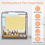 Porta asciugamani da bordo piscina, porta asciugamani in rattan intrecciato da terra, organizer con scomparto per gonfiabili, noodle da piscina, anelli da nuoto