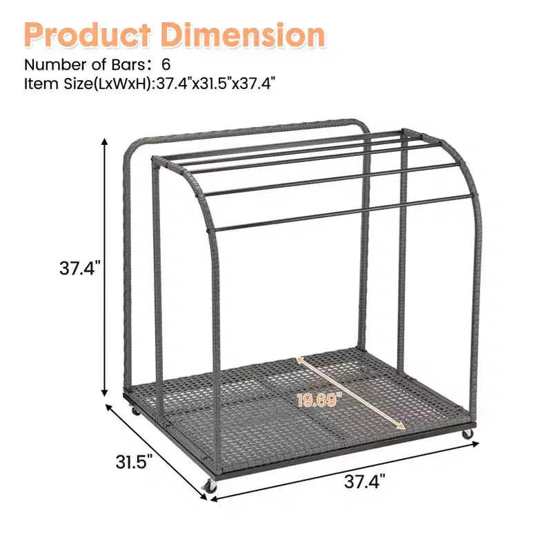 Porta asciugamani da bordo piscina, porta asciugamani in rattan intrecciato da terra, organizer con scomparto per gonfiabili, noodle da piscina, anelli da nuoto