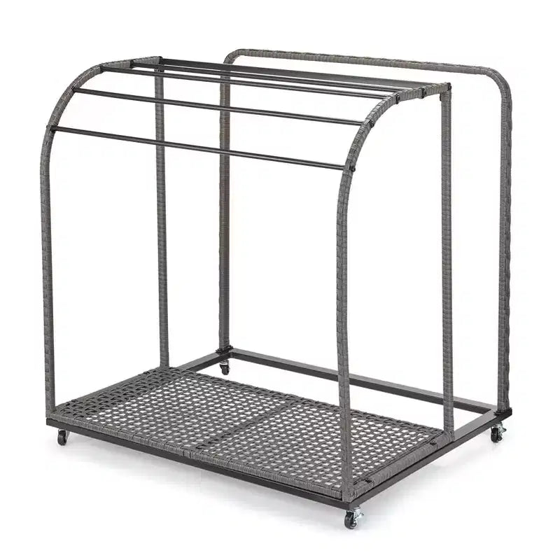 Porta asciugamani da bordo piscina, porta asciugamani in rattan intrecciato da terra, organizer con scomparto per gonfiabili, noodle da piscina, anelli da nuoto