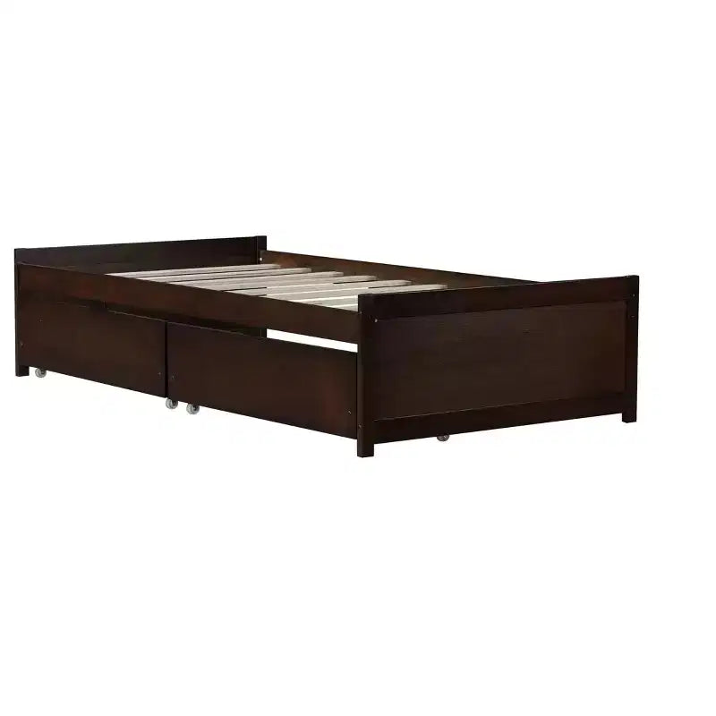 Letto matrimoniale in legno con 2 cassetti – Struttura letto contenitore per camere degli ospiti e camerette per bambini