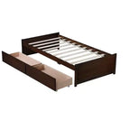 Letto matrimoniale in legno con 2 cassetti – Struttura letto contenitore per camere degli ospiti e camerette per bambini
