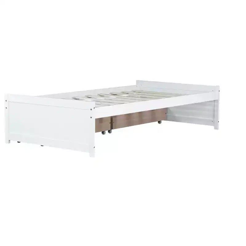 Letto matrimoniale in legno con 2 cassetti – Struttura letto contenitore per camere degli ospiti e camerette per bambini