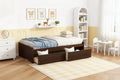 Luxystar Twin Size Wood Bed with 2 Drawers for Guest Rooms and Kids' rooms