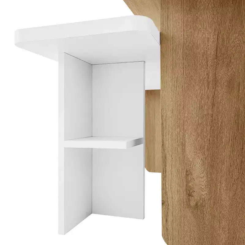 Set di 2 Tavolini da Caffè Componibili – Finitura Legno Naturale e Scuro, Tavolini Rettangolari da Soggiorno con Ripiano Portaoggetti