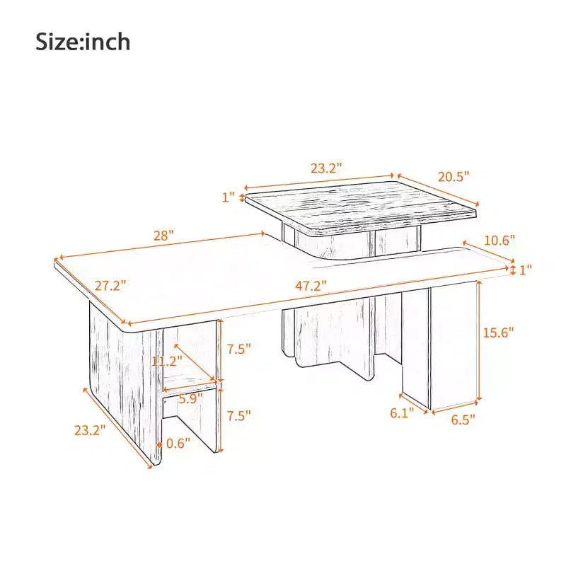 Set di 2 Tavolini da Caffè Componibili – Finitura Legno Naturale e Scuro, Tavolini Rettangolari da Soggiorno con Ripiano Portaoggetti