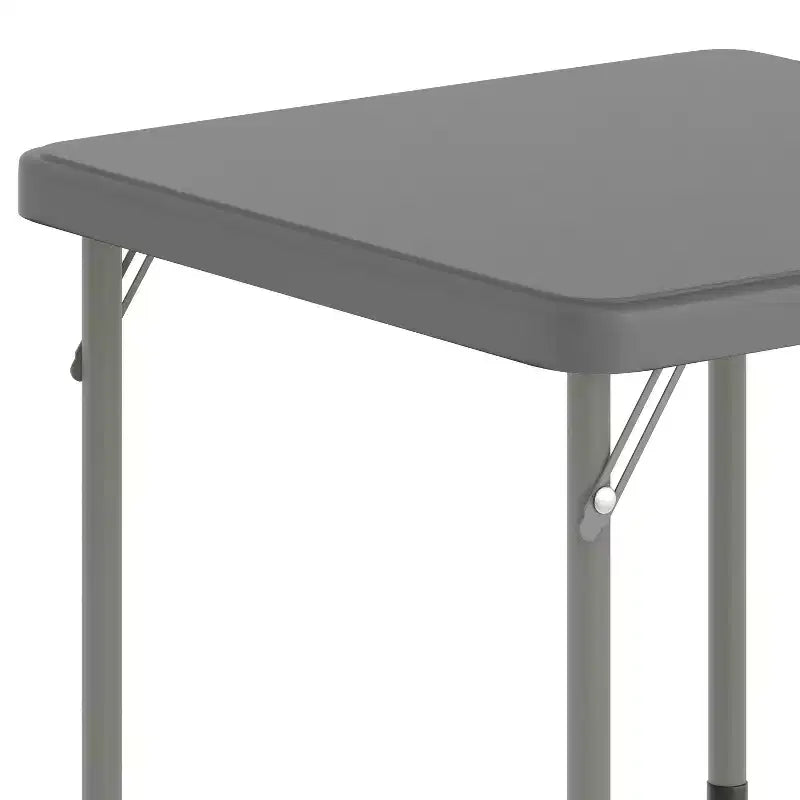Tavolo pieghevole quadrato in plastica per bambini con gambe bloccabili – Grigio granito, 24"x24", capacità 220 lb
