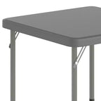 Tavolo pieghevole quadrato in plastica per bambini con gambe bloccabili – Grigio granito, 24"x24", capacità 220 lb