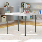 Tavolo pieghevole quadrato in plastica per bambini con gambe bloccabili – Grigio granito, 24"x24", capacità 220 lb