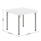 Tavolo pieghevole quadrato in plastica per bambini con gambe bloccabili – Grigio granito, 24"x24", capacità 220 lb