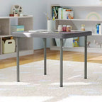 Tavolo pieghevole quadrato in plastica per bambini con gambe bloccabili – Grigio granito, 24"x24", capacità 220 lb