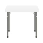 Tavolo pieghevole quadrato in plastica per bambini con gambe bloccabili – Grigio granito, 24"x24", capacità 220 lb