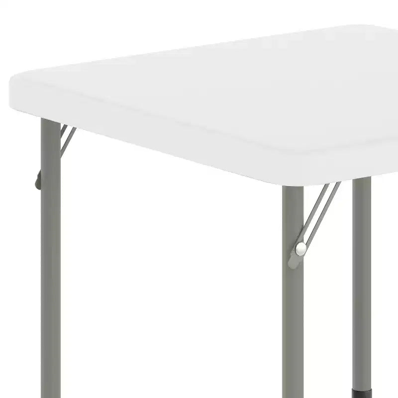 Tavolo pieghevole quadrato in plastica per bambini con gambe bloccabili – Grigio granito, 24"x24", capacità 220 lb