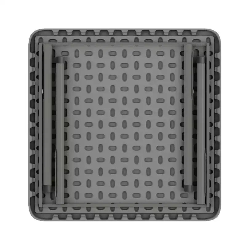 Tavolo pieghevole quadrato in plastica per bambini con gambe bloccabili – Grigio granito, 24"x24", capacità 220 lb