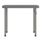 Tavolo pieghevole quadrato in plastica per bambini con gambe bloccabili – Grigio granito, 24"x24", capacità 220 lb
