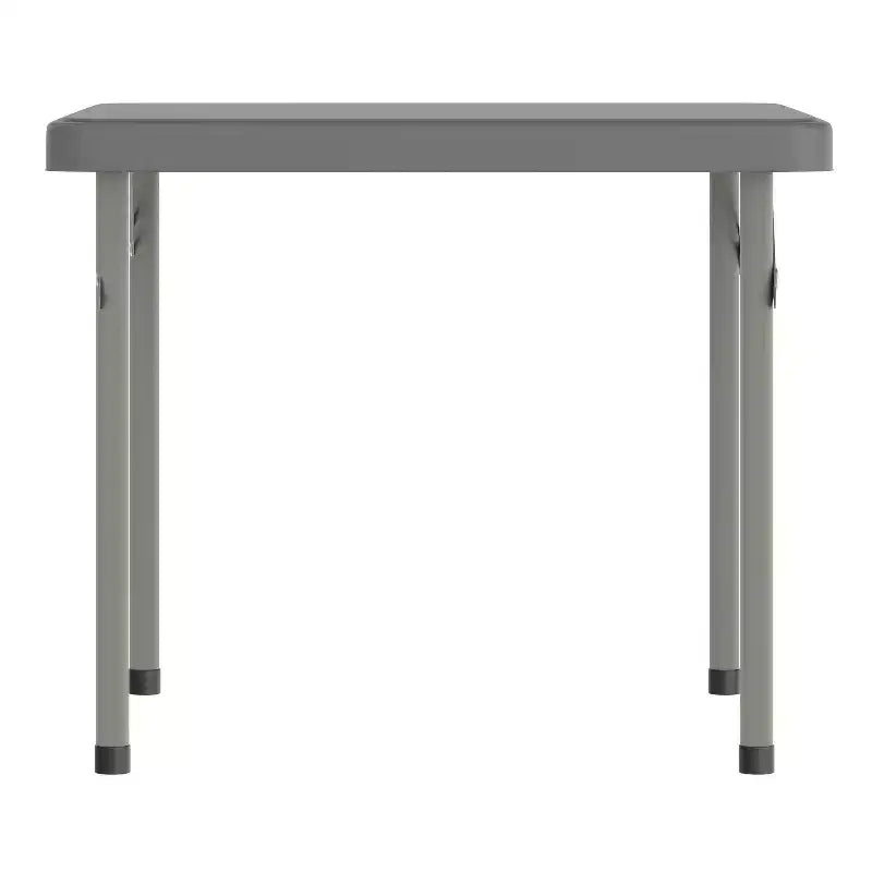 Tavolo pieghevole quadrato in plastica per bambini con gambe bloccabili – Grigio granito, 24"x24", capacità 220 lb