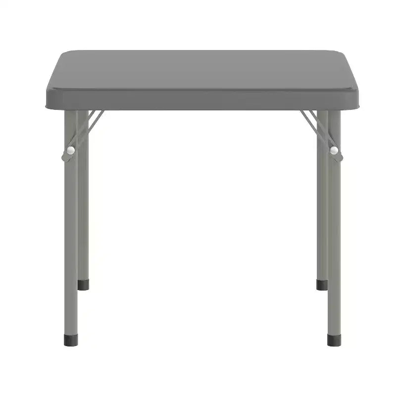 Tavolo pieghevole quadrato in plastica per bambini con gambe bloccabili – Grigio granito, 24"x24", capacità 220 lb
