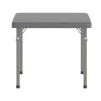 Tavolo pieghevole quadrato in plastica per bambini con gambe bloccabili – Grigio granito, 24"x24", capacità 220 lb