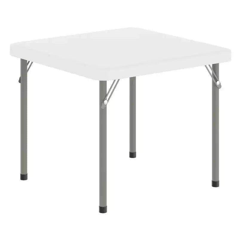 Tavolo pieghevole quadrato in plastica per bambini con gambe bloccabili – Grigio granito, 24"x24", capacità 220 lb