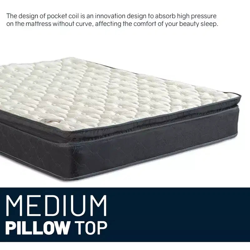 Materasso Ibrido da 23 cm Medio Rigido con Strato Imbottito in Memory Foam – Compatibile con Letto Regolabile