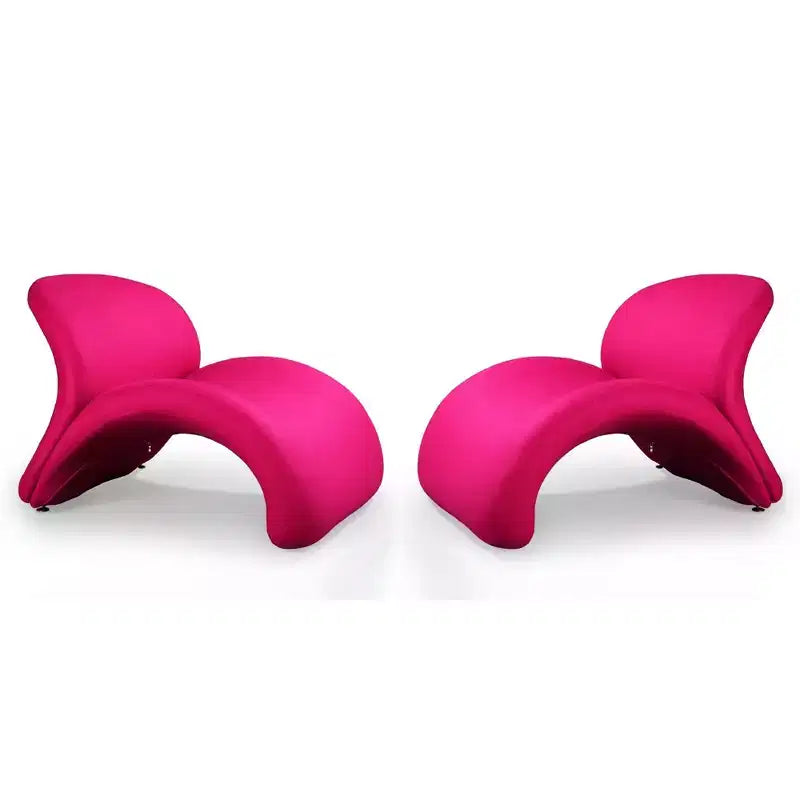 Set di 2 Poltrone Accent Rosebud in Misto Lana – Sedie da Soggiorno Moderne Imbottite
