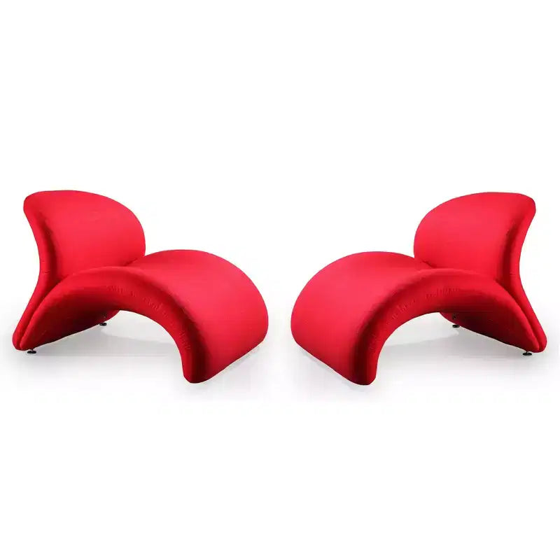 Set di 2 Poltrone Accent Rosebud in Misto Lana – Sedie da Soggiorno Moderne Imbottite