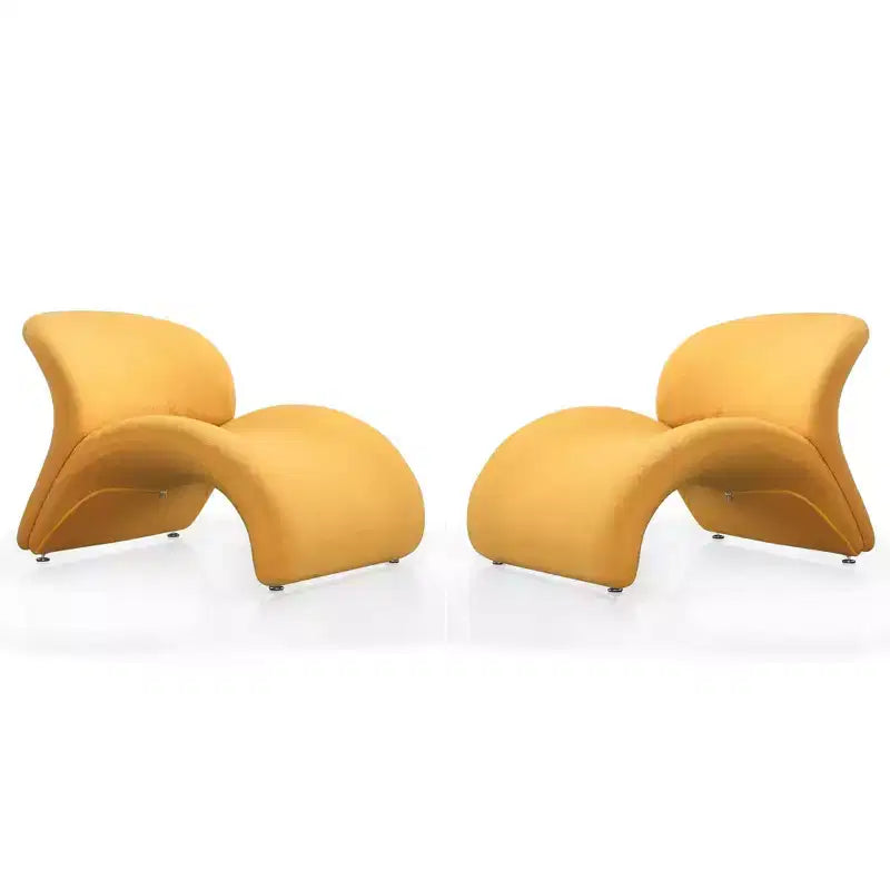 Set di 2 Poltrone Accent Rosebud in Misto Lana – Sedie da Soggiorno Moderne Imbottite