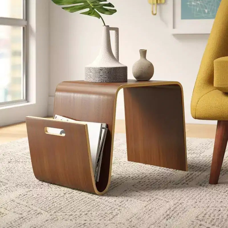 Tavolino Brookside – Compensato e impiallacciatura di frassino, tavolino d'appoggio moderno per salotto